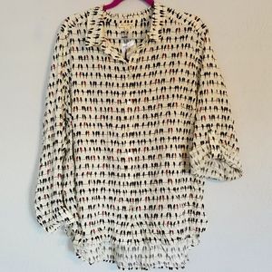 Black and White Blouse